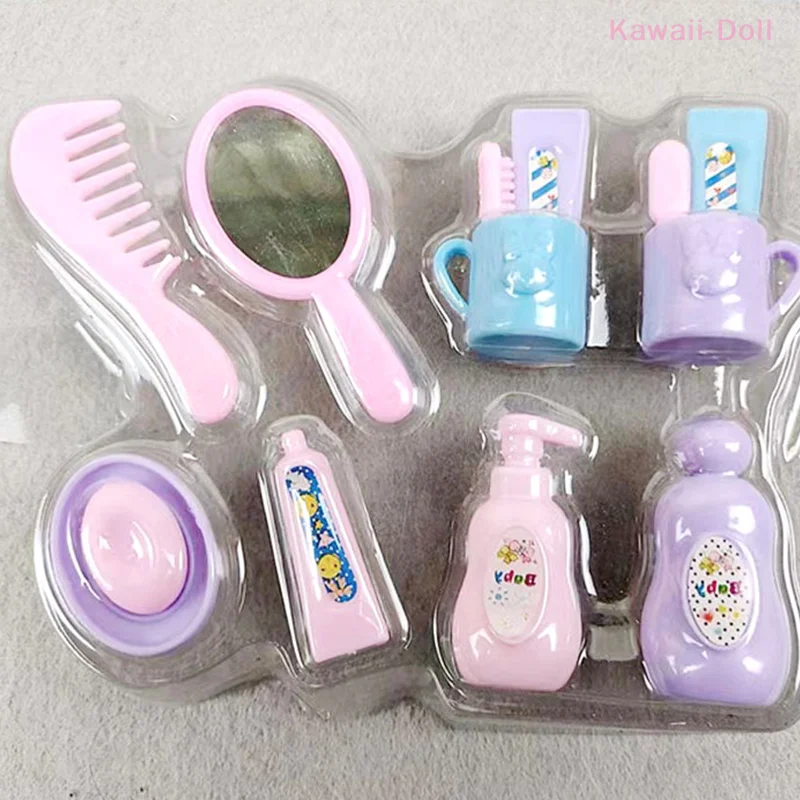 13 pçs 1:12 pasta de dente escova de dentes shampoo loção de chuveiro pente espelho sabão casa de bonecas em miniatura suprimentos de banheiro