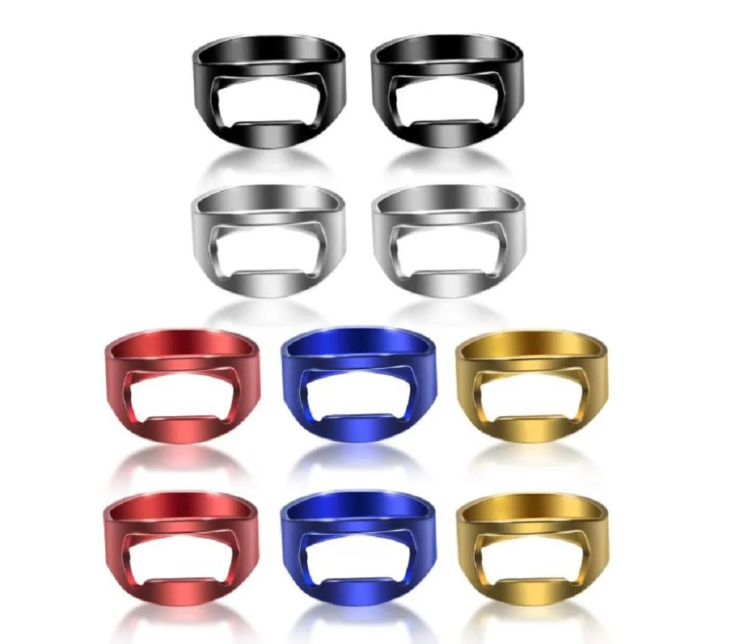 Ring Beer Bottle Opener Colorful Stainless Steel for Men Women Creative Club Bar Kitchen Finger Tool Jewelry Party Favor 200pcs