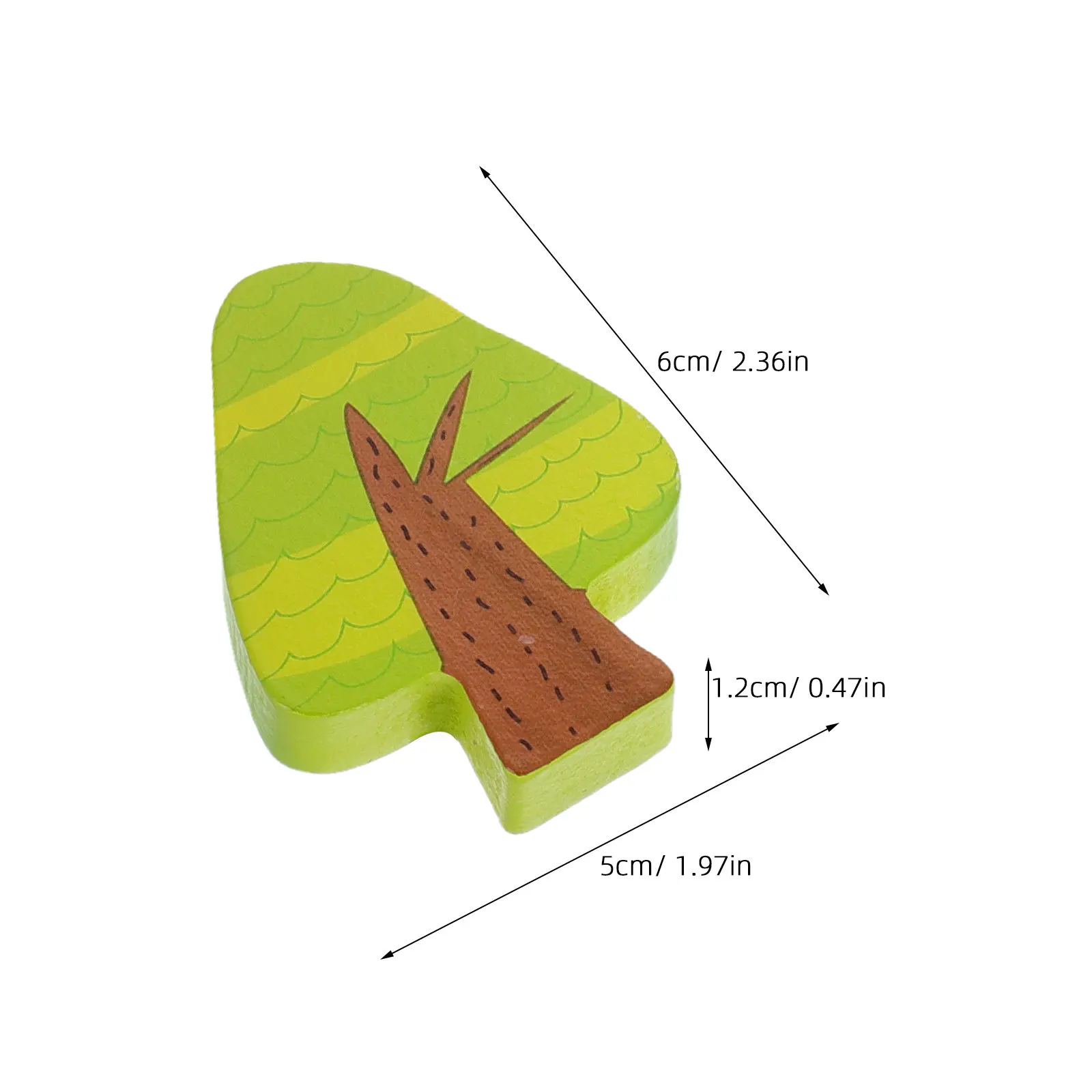6 szt. Drewniane drzewka na szynę kolejową, akcesoria do sceny, miniaturowe, malowane, z naturalnego drewna, dekoracja do szyn kolejowych, drzewka na szyny.