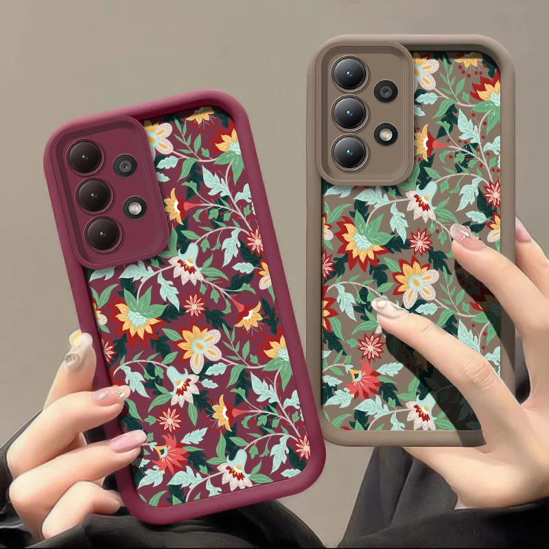 Soft Phone Case For Samsung Galaxy A07 A06 A05 A04S A03 Core A51 A71 A21S A31 A32 A22 A12 TPU Shockproof Silicone Flower Cover