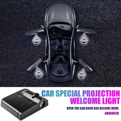 1/2/4Pcs Car HD Projector Lamp Car Door Wireless LED Welcome Light For Nissan X-trail Qashqai J11 Note Juke Sentra Patrol Navara