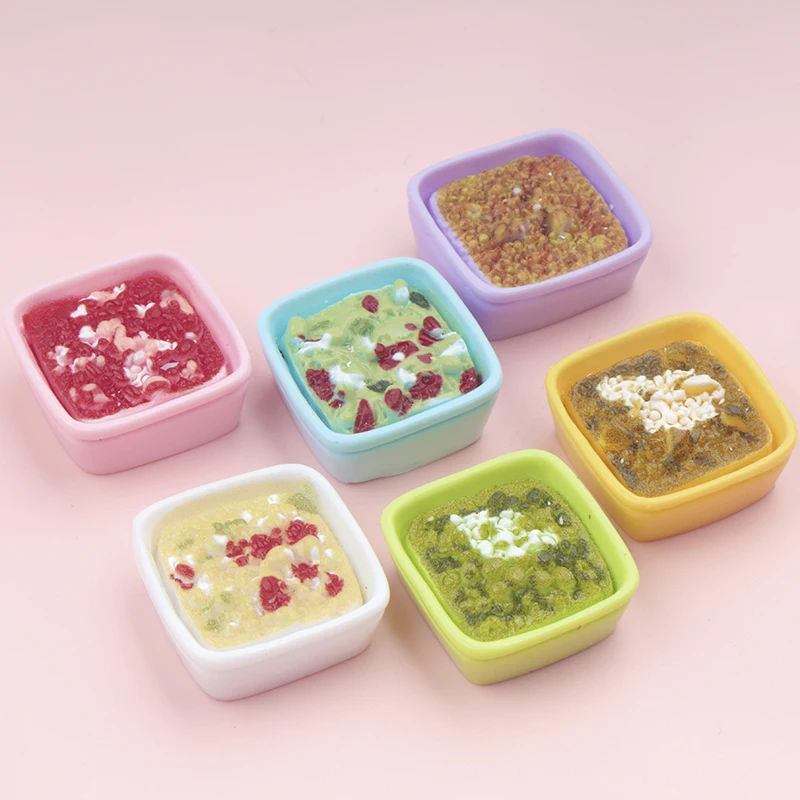 10/100pcs 3D Dollhouse Decor Miniature Soup Play Dried Fruit Crushed Coconut Milk DIY Doll Accessories