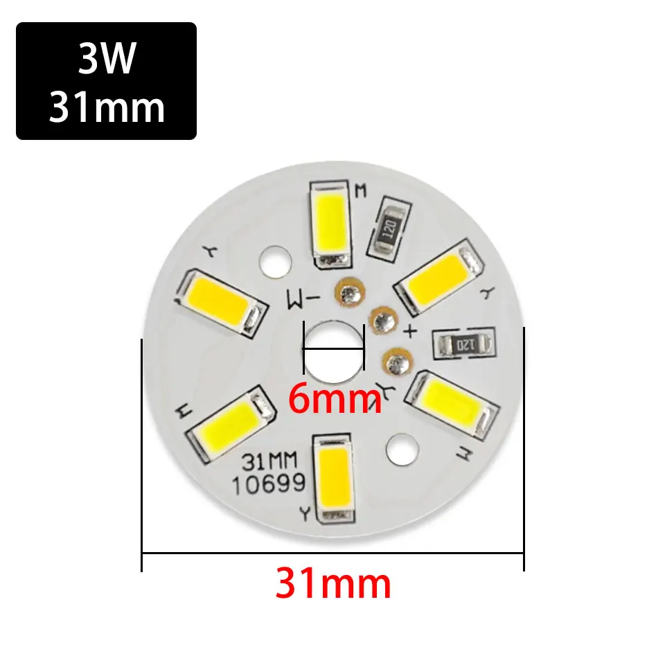 5 szt. Płyta źródłowa 3W 6W 10W 5V dwukolorowa segmentowa kryształowa lampa wisząca zamienna płyta renowacji podwójny kolor LED