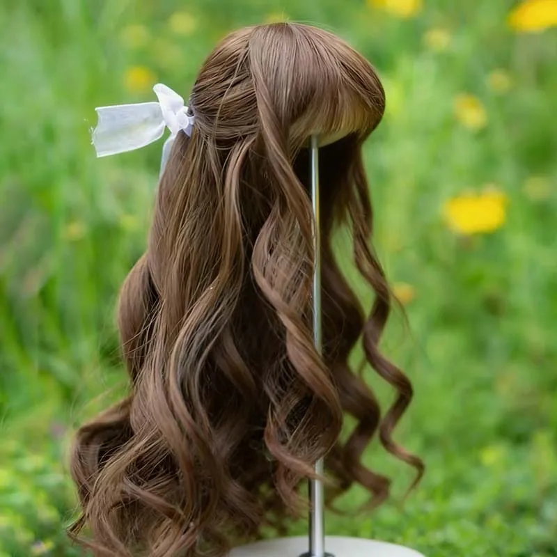 

1/6 Bjd парик аксессуары для куклы светло-золотистые длинные волосы с челкой наряд для девочек игрушки «сделай сам»