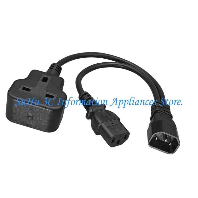  Servers Rack Power Cord C14 Male To C13 Female Y Splitter Power Cord With UK Outlet Converters For Networking Gear