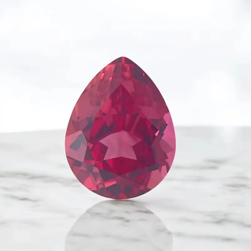 Lab Grown Sapphire Pear Cut Sunset Red Color For Earring Rings Making Main Materials Selectable Certificate