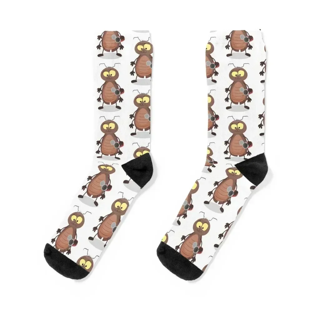 

Funny cute cockroach cartoon characte Socks Crossfit Thermal man winter heated Men's Socks Women's