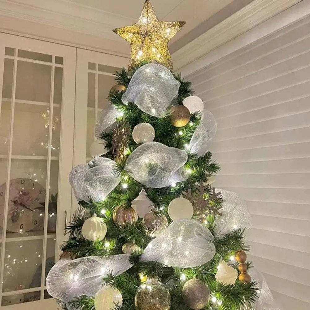 الشريط الزخرفية عيد الميلاد الشريط احتفالي عيد الميلاد بولي شبكة الشريط Diy بها بنفسك إكليل الحرف الطرف الديكور 10 بوصة X 10 ياردة