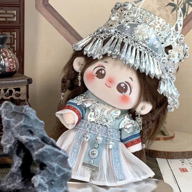 

Miaojiang Ancient Style Cotton Doll Clothes Long Legged Body Dolls Attributeless 20cm Doll Outfits Traditional Chinese Toys