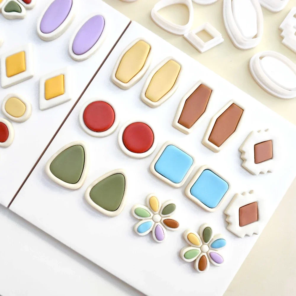 2Pcs Geometry Arc Shape Polymer Clay Cutter Soft Pottery Earrings Polymer Clay Molds DIY Ceramic Earrings Jewelry Pendants Tools