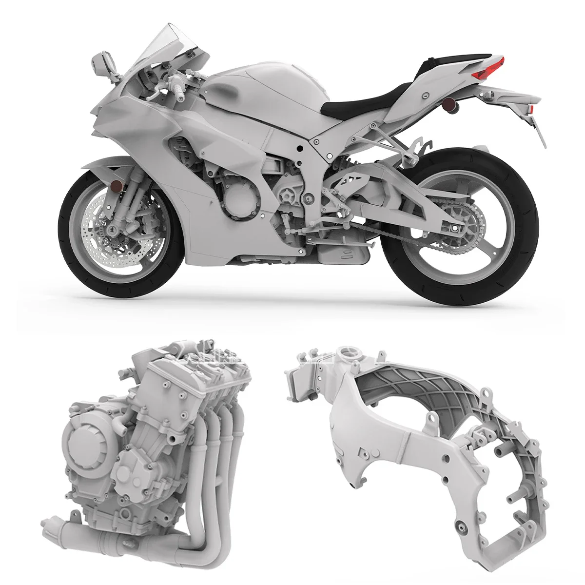 MENG 플라스틱 조립 모델 키트 MT-007 가와사키 닌자 ZX-10R 오토바이 1/9
