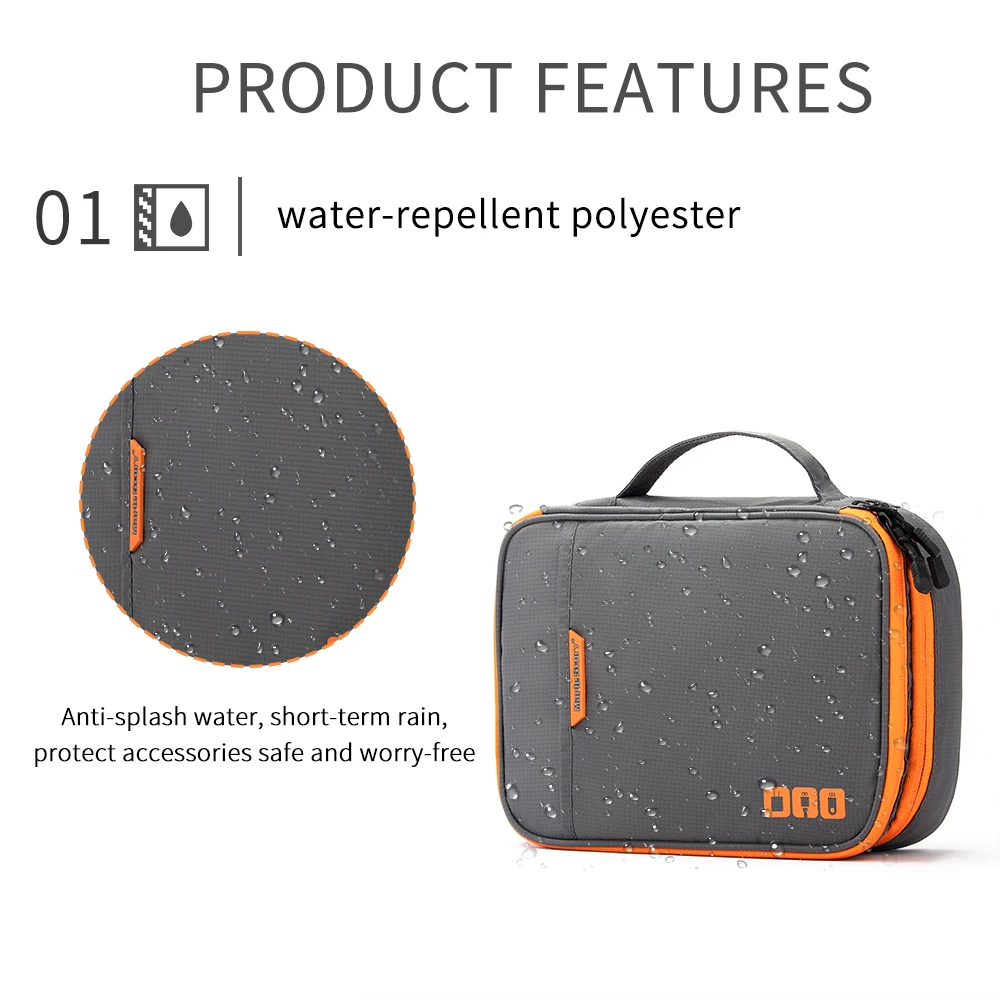 Estuche de viaje para accesorios electrónicos portátiles, bolsa organizadora de cables, bolsa de transporte para iPad, c