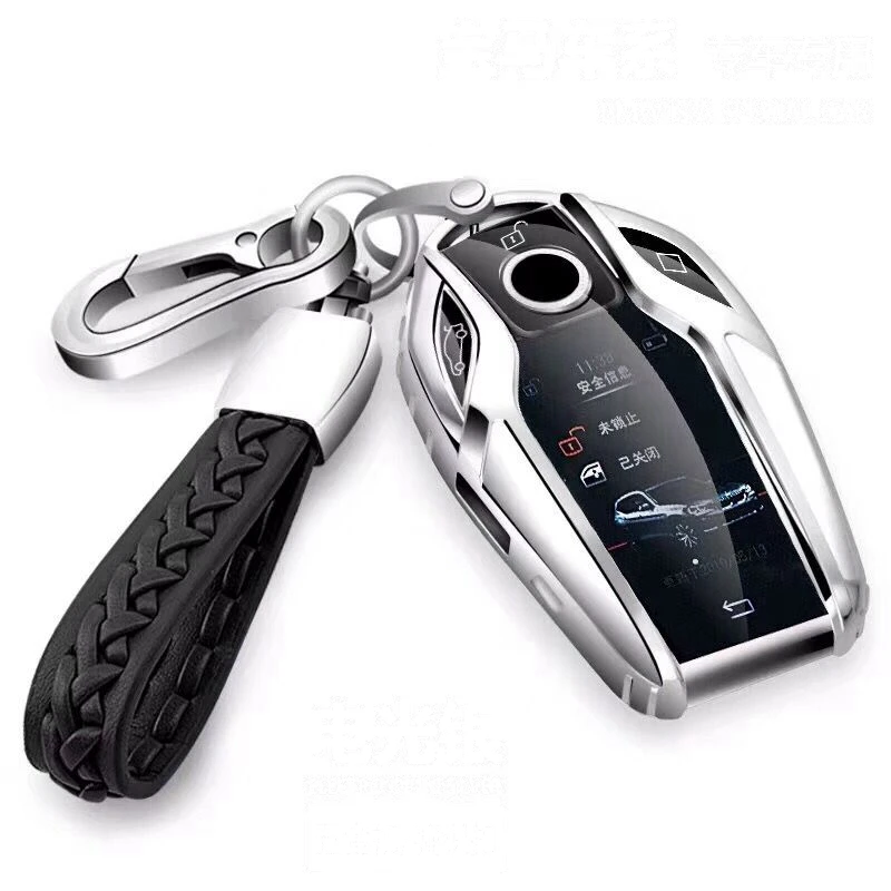 Car TPU Key Case Cover Holder Chain For BMW Display Key 730I 740LI 750LI 7 SERIES I8 G11 G12 G32 Touch Screen Key Protective