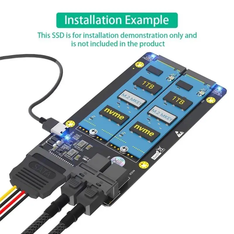 R53C Double Slot M.2 NVMe to Two Slot SFF 8643 Solid Disk Adapter for Efficient Data Transfer and Storage Expansion