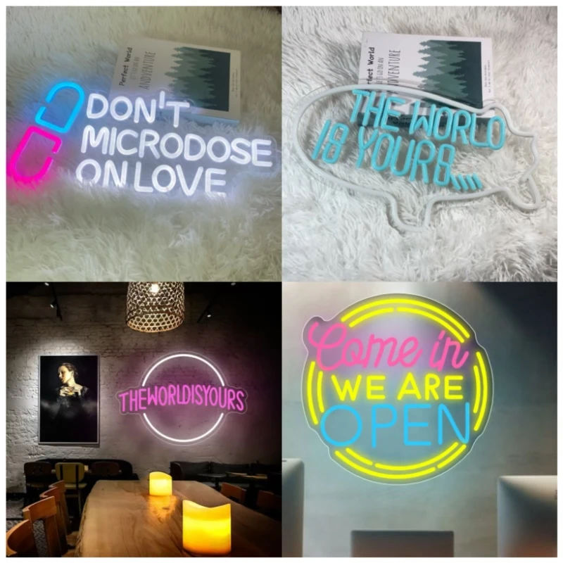 mundo e seu sinal de neon custom neon sign wall art presente do quarto personalizado home decor o 01