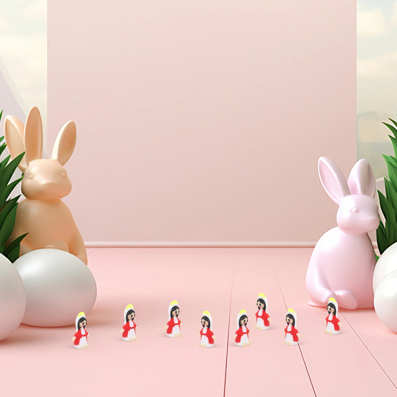 

50Pcs Virgin Mary Miniature Statue Catholic Blessed Mother Ornament Religious Desk Decor Easter Church Display