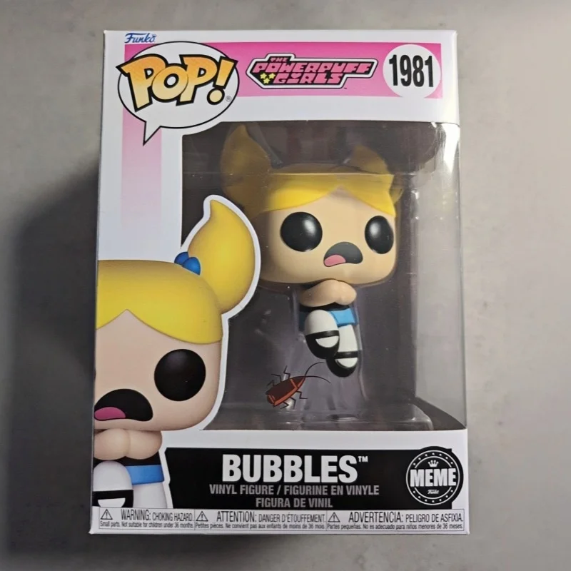 Funko Pop! Original Burbujas Animadas # Figura de Vinilo de Los Powerpuff Girls Edición Meme 1981, Coleccionable de Anime, Adorno de Escritorio, Juguete de Regalo