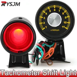 Tachometer Shift Light Lamp Universal Car Black 12V 1000-11000 RPM Adjustable Red LED Tacho Gauge 
