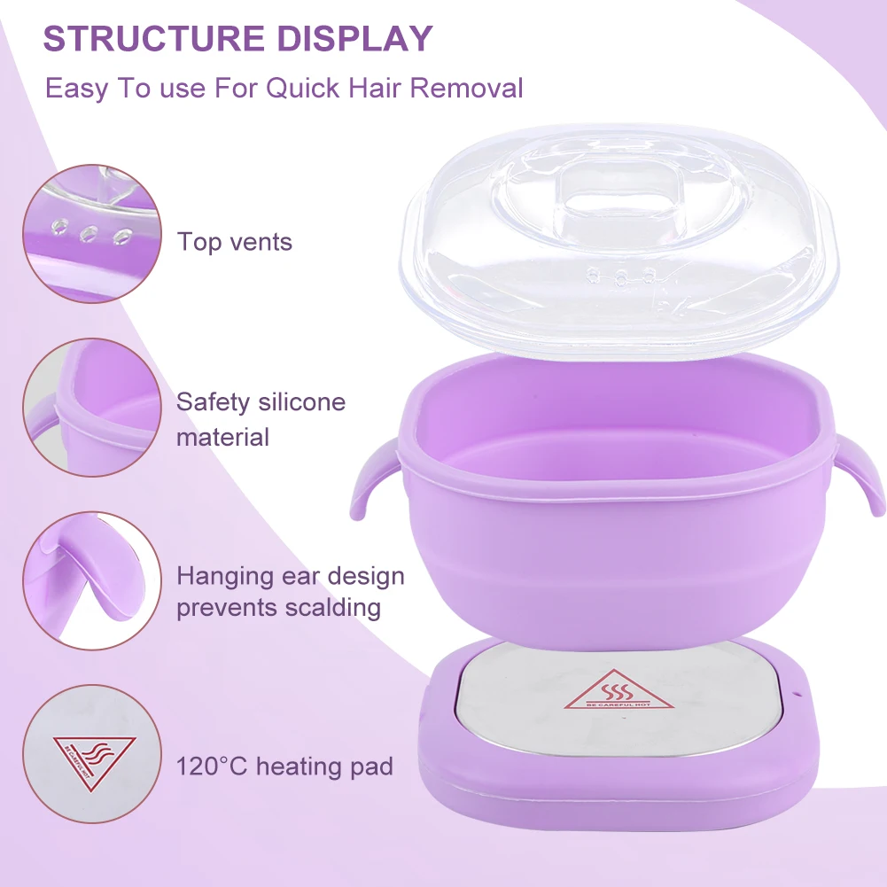 

Складной нагреватель воска, машина для удаления волос, портативный силиконовый подогреватель воска, 400 мл, спа-эпилятор для тела, горшок для парафинового воска для путешествий