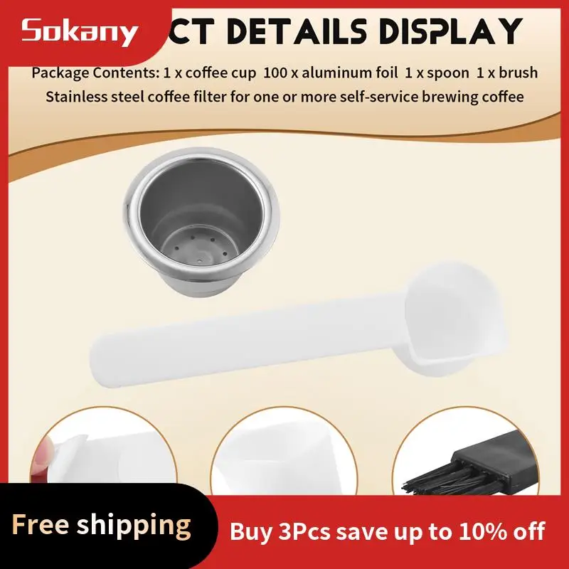 HIM-1 포드 100 씰 스테인레스 스틸 리필 가능 네스프레소 커피 캡슐 네스프레소 머신 에스프레소 커피 메이커 Cu 재사용 가능