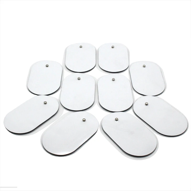 10Pcs Self Adhesive Replacement Electrode Pad Tens Digital Therapy Machine Low Frequency Massager Oval Wordless Electrode Patch