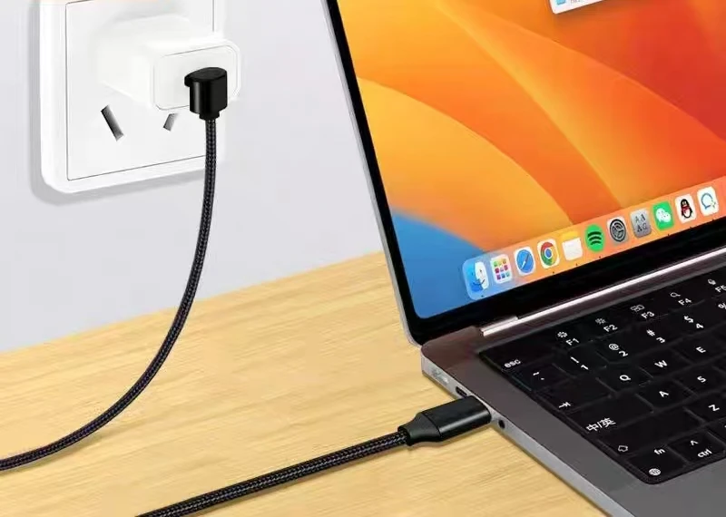 90‑Degree Elbow PD Fast Charging Cable Nylon Braided USB‑C to USB‑C 60W Multi‑Length Cord for Smartphone Notebook Charging