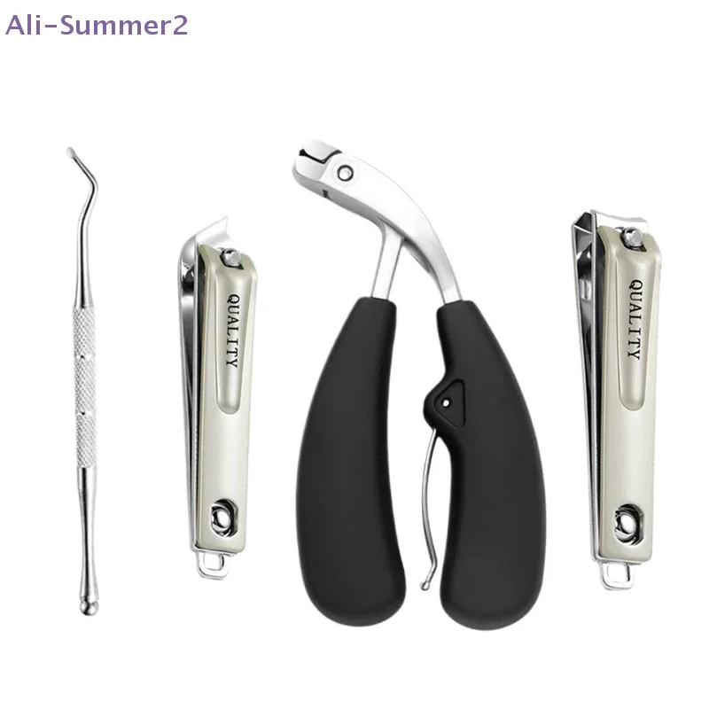{Summer2} Gebogene Nagelknipser mit großer Öffnung und Spritzschutz, Nagelknipser für ältere Menschen, für dicke Zehennägel, robust