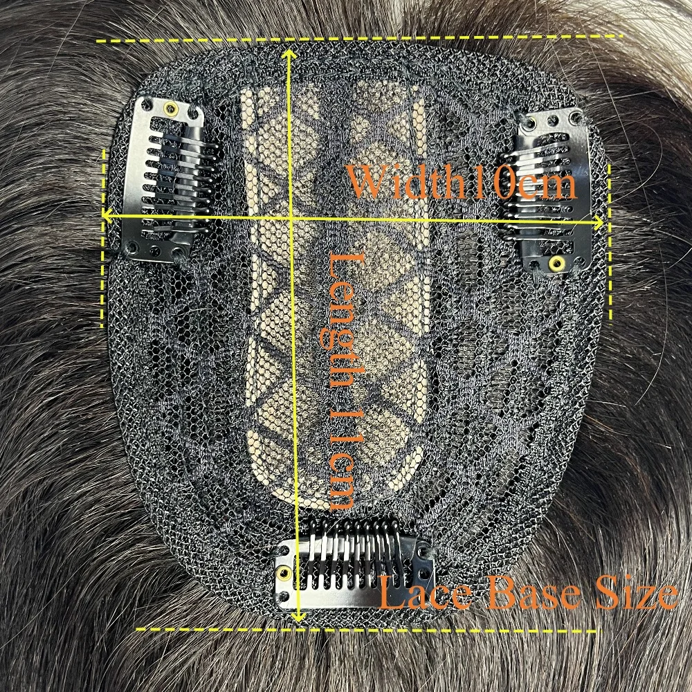 Echt haar Haartoppers met pony voor dames Kanten basishaartoppers voor dames met dunner wordend haar Realistische hoofdhuidlijn