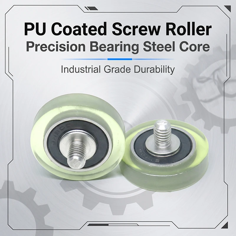 5pcs PU69622-5C1L8M6 Polyurethane Coated Bearing Roller 22x5mm with M6x8mm  Stainless Steel Screw 696RS PU Guide Pulley Wheel