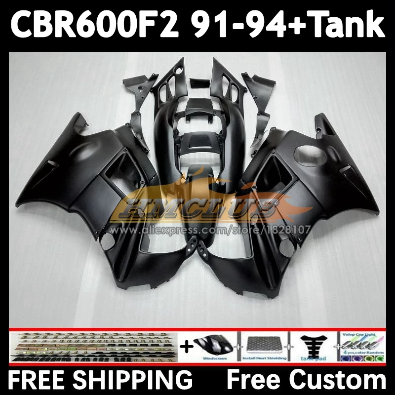 Body +Tank For HONDA matte black CBR600 CBR 600F2 600 F2 FS 55No.5 CBR600F2 91 92 93 94 CBR600FS 1991 1992 1993 1994 Fairings