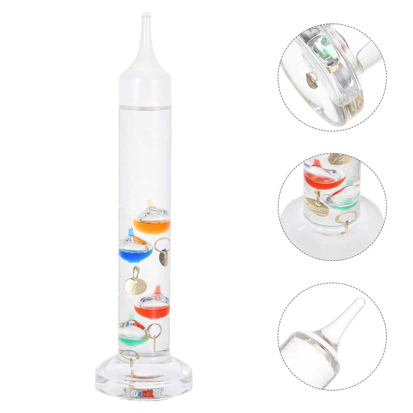 

Термометр Галилея: Стеклянная трубка с разноцветными шариками, точный измеритель температуры в помещении, декоративное украшение для рабочего стола, подарок на день рождения