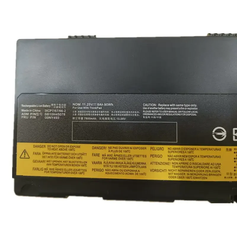 

00NY493 Laptop Battery for Lenovo ThinkPad P50 P51 P52 00NY491 00NY492 SB10H4507 SB10H45078 SB10H45075 76 77 11.25V 8000mAh