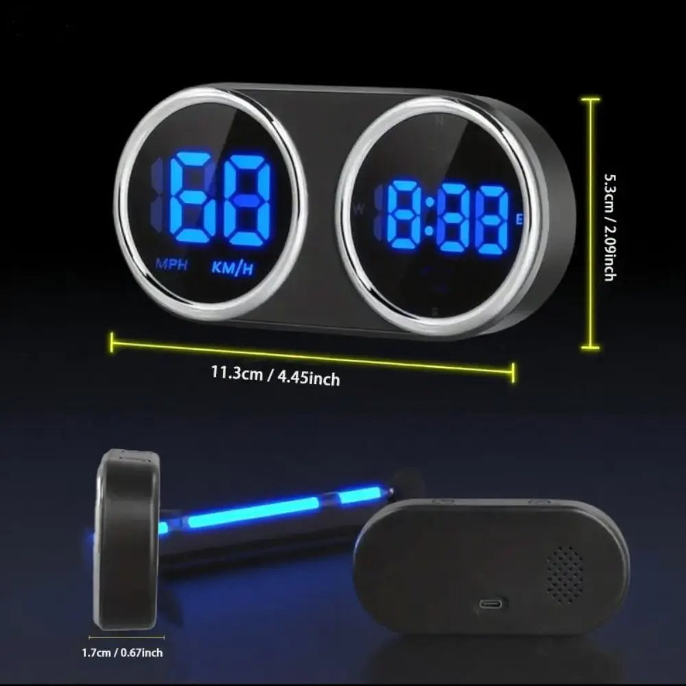 7 Color Switching Head-Up Display KMH Big Font HUD Digital Speedometer 2in1 Function Over-speed Alarm HUD Speed Display