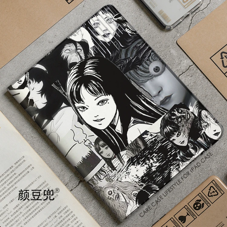 Junji ito Anime Fujiang For Samsung Galaxy Tab A7 Lite 8.7 2021 Case S9 Plus Tri-fold stand Cover Galaxy Tab S6 Lite Tab S8 S7