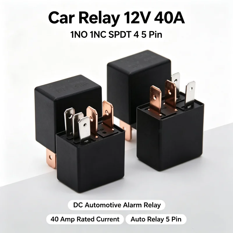 Car Relay 12V 40A 1NO 1NC SPDT 4 5 Pin, DC Automotive Alarm Relay 40  Rated Current 12V Auto Relay 5 Pin