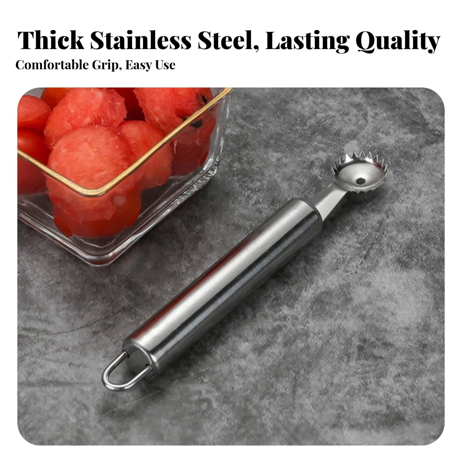 Strawberry Stem Remover Multi-Functional Tomato Corer Easy to Use Fruit Corer Spoon for Home Cooks, Canners, Dessert Making,