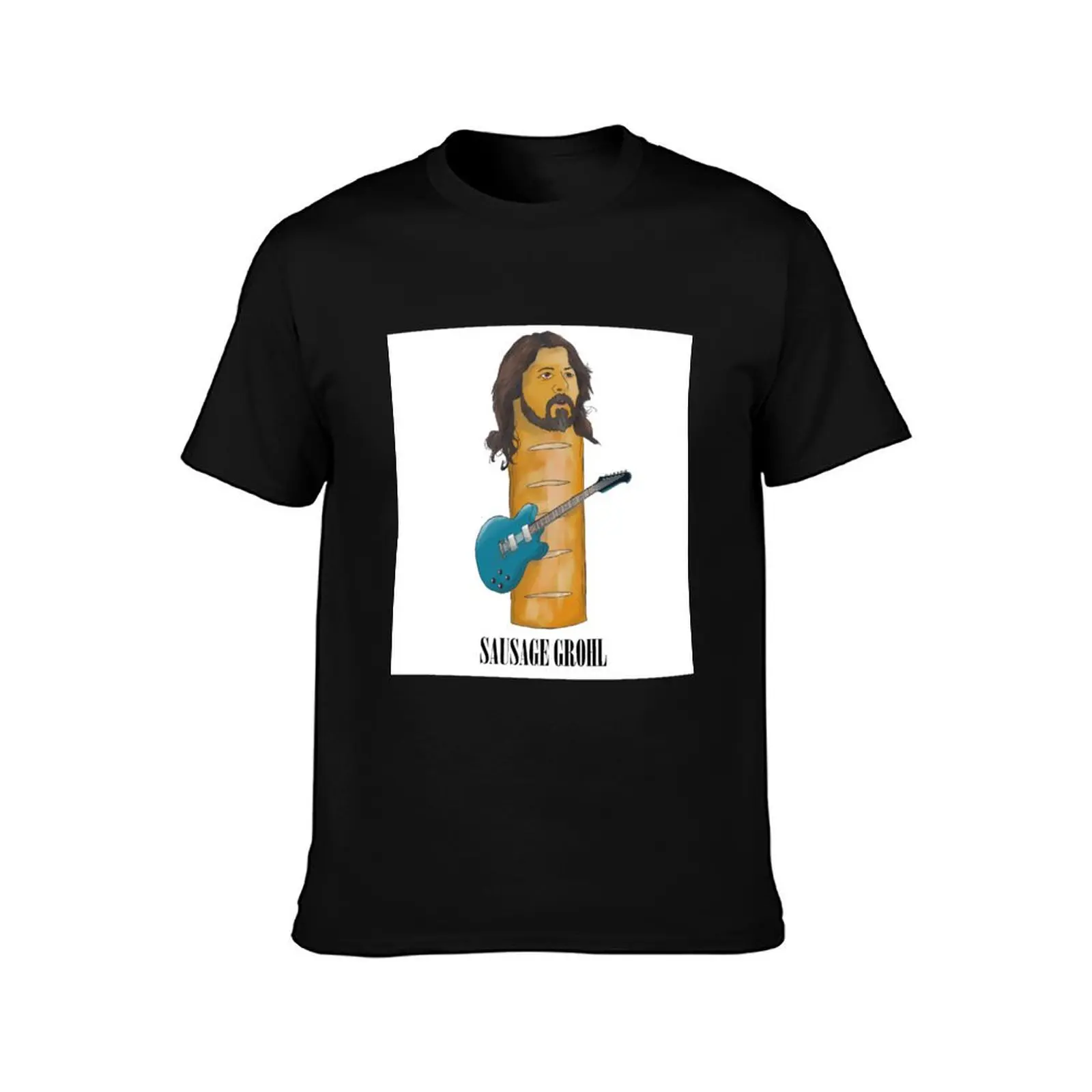 Sausage Grohl T-Shirt Summer Casual Cotton Tee Oversized Streetwear Tops Vintage Graphic Print Loose Fit Short Sleeve