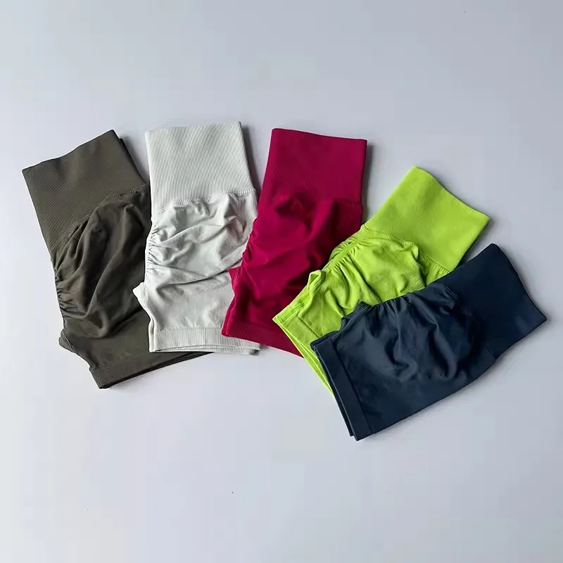 Sommer-Yoga-Shorts für Damen, hohe Taille, atmungsaktiv, für Fitness, Sport, Laufen, Radfahren, Workout, Fitnessstudio, aktive Shorts