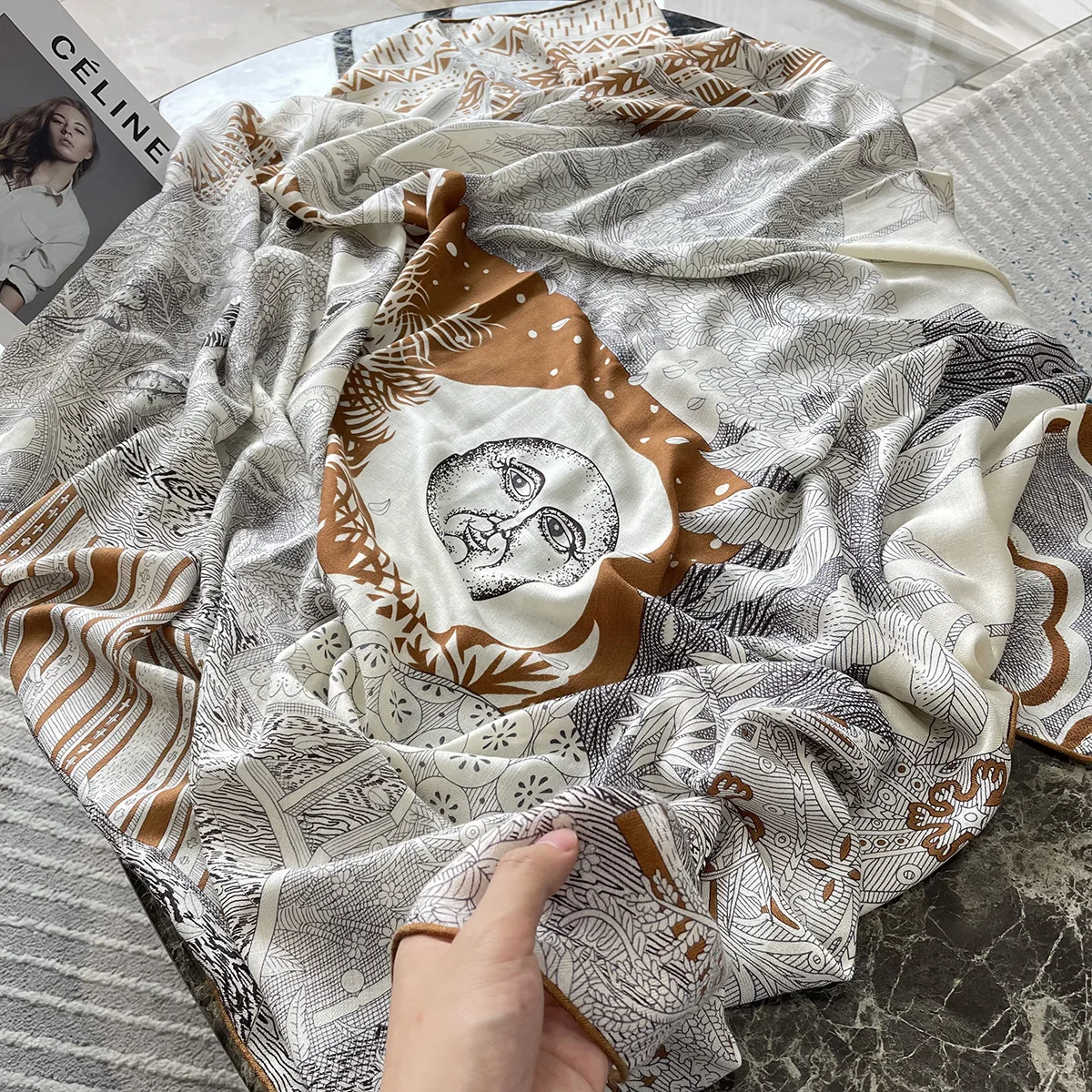 2023 Winter Scarf Women Luxury Brand Silk Cashmere Scarf Incanto Amity Square Scarf Pashmina Shawl Warm Bandana Kerchief