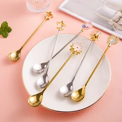 Stainless Steel Creative Interesting Ins Long Handle Stirring Spoon Cocktail Dessert Spoon Coffee Scoop Mini Spoon  Small Spoon