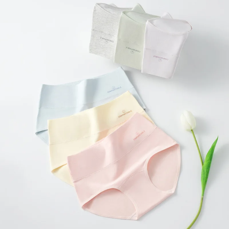 

High Waist Seamless Comfort Briefs Women Panties 10A Antibacterial Cotton Crotch Underwears Sexy Lingerie Girl Ladies Underpants