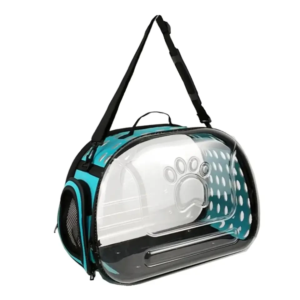 

Portable Foldable Transparent Cat Carrier Bag Breathable Pet Travel Handbag for Small Dogs Kitten Outdoor Carrying Supplies