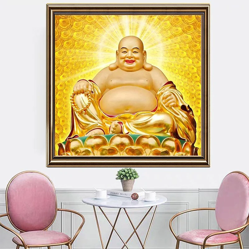 5D Diamond Painting Golden Maitreya Buddha Diamond Art Embroidery DIY Office Living Room Home Decor Diamond Cross Stitch Kits - view 2
