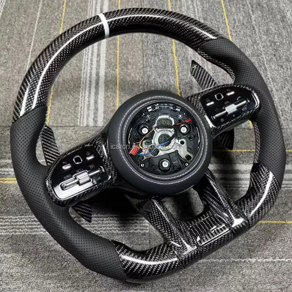 Upgraded Carbon Fiber Steering Wheel for Mercedes Benz Class Glc Gle Cla W204 W205 W222 G500 G55 G63 Auto Part Without airbags