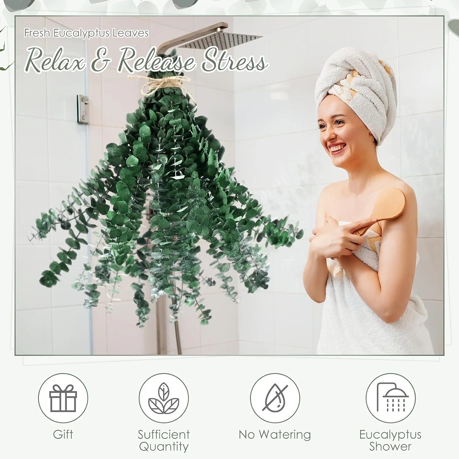 Large Natural Dried Eucalyptus Stems – 59+ Pieces, Approx. 17 Inches Long, Real Plant Greenery for Shower Hanging, Wedding Decor view 3