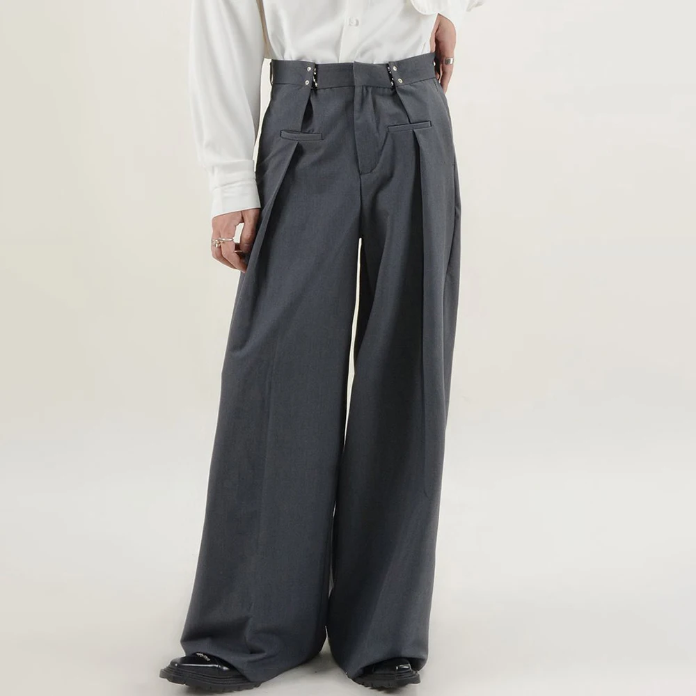 

Mens Y2k Basic Casual Pants 2024 New Genderless Fashion Individuality Loose Retro Solid Color Floor-Length Wide-Leg Pants Unisex