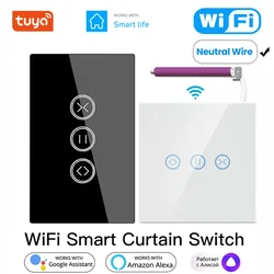 Tuya WiFi Smart Curtain Switch EU/US Touch Switch Zmotoryzowane zasłony Rolety Współpracuje z Smart Life Alexa Google Smart Home