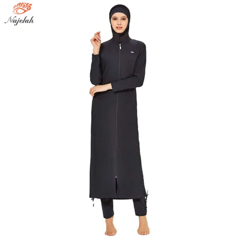 

Muslim Swimwear women Modest Swimming Suit For Women islamic Long Sleeve Burkini Abaya Abayas Swimsuit Cover Ups Bat Shirt Hijab