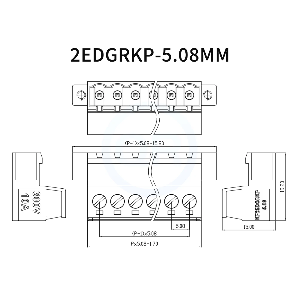 (1 Set) KF 2EDGRKP + 2EDGKM 5.08mm Solderless Butt Aerial Butt with Lugs Plug-in with Flange Fixing 2~24P JM 15EDGRKP 5.08