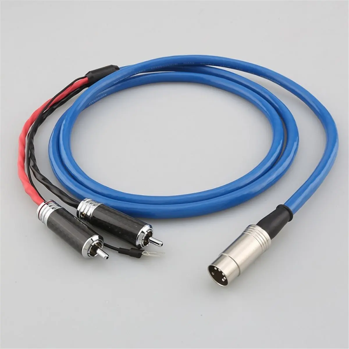 Y1336A*☀▃Audio Phono Tonearm Cable with Shielding 5DIN MALE to for U Spade Plug OFC Silver Plated Cable ,for Cable